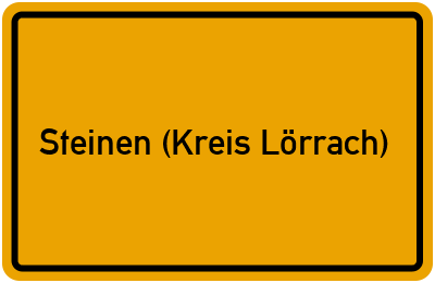 Ortsschild von Gemeinde Steinen (Kreis Lörrach) in Baden-Württemberg
