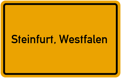 Ortsschild von Stadt Steinfurt, Westfalen in Nordrhein-Westfalen
