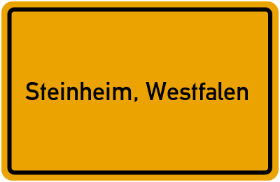 Ortsschild von Stadt Steinheim, Westfalen in Nordrhein-Westfalen