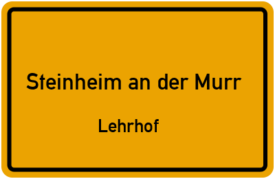 Straßenverzeichnis Steinheim an der Murr Lehrhof
