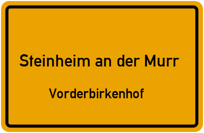 Straßenverzeichnis Steinheim an der Murr Vorderbirkenhof