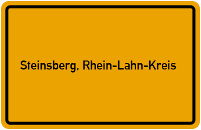 Ortsschild von Gemeinde Steinsberg, Rhein-Lahn-Kreis in Rheinland-Pfalz