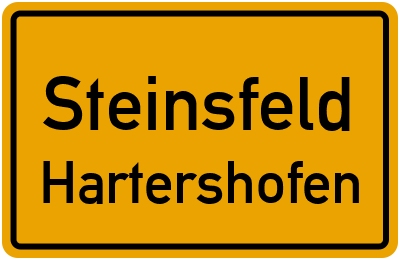Ortsschild Steinsfeld Hartershofen