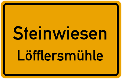 Straßenverzeichnis Steinwiesen Löfflersmühle