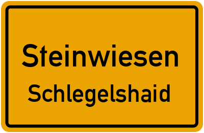 Straßenverzeichnis Steinwiesen Schlegelshaid