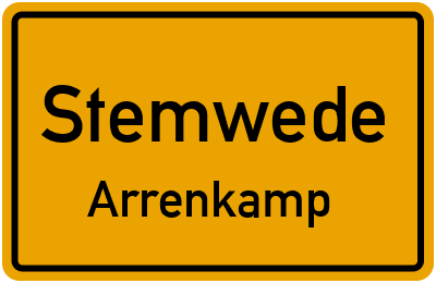 Ortsschild Stemwede Arrenkamp