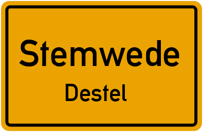 Ortsschild Stemwede Destel