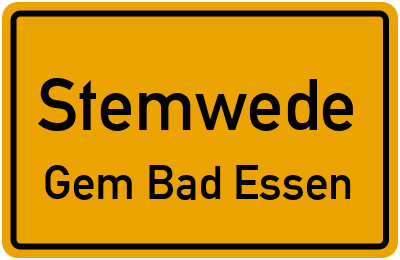 Ortsschild Stemwede Gem Bad Essen