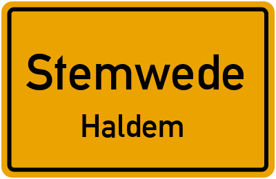 Ortsschild Stemwede Haldem