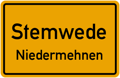 Straßenverzeichnis Stemwede Niedermehnen