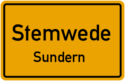 Ortsschild Stemwede Sundern