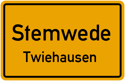 Ortsschild Stemwede Twiehausen
