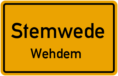 Ortsschild Stemwede Wehdem