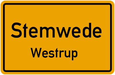 Ortsschild Stemwede Westrup
