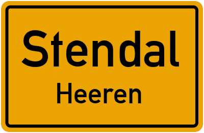 Ortsschild Stendal Heeren