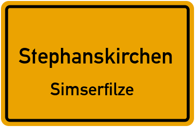 Ortsschild Stephanskirchen Simserfilze