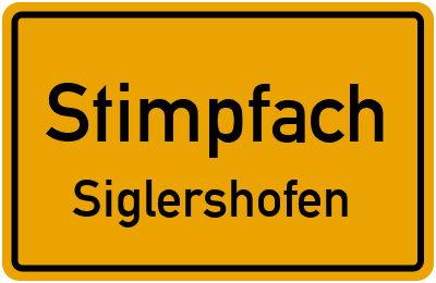 Straßenverzeichnis Stimpfach Siglershofen