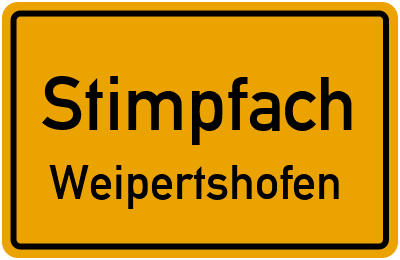 Straßenverzeichnis Stimpfach Weipertshofen