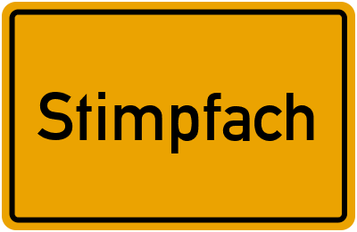 Ortsschild von Stimpfach in Baden-Württemberg