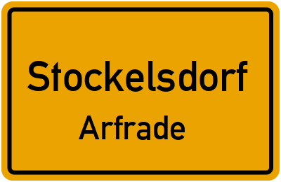 Ortsschild Stockelsdorf Arfrade