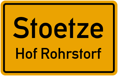 Ortsschild Stoetze Hof Rohrstorf