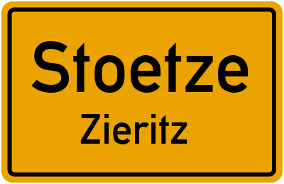 Straßenverzeichnis Stoetze Zieritz