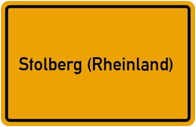 Ortsschild von Stadt Stolberg (Rheinland) in Nordrhein-Westfalen