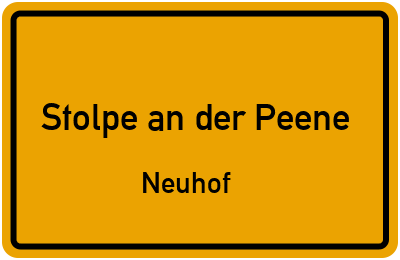 Straßenverzeichnis Stolpe an der Peene Neuhof