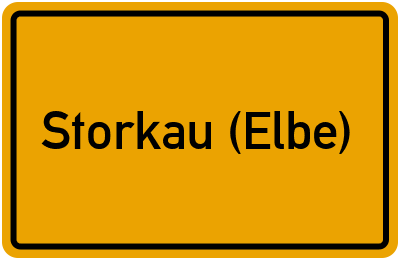Ortsschild von Gemeinde Storkau (Elbe) in Sachsen-Anhalt