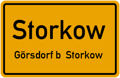 Straßenverzeichnis Storkow Görsdorf b. Storkow