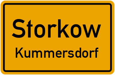 Ortsschild Storkow Kummersdorf