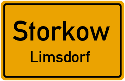 Ortsschild Storkow Limsdorf