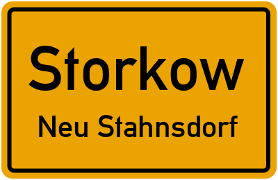 Ortsschild Storkow Neu Stahnsdorf