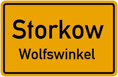 Ortsschild Storkow Wolfswinkel