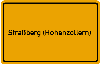 Ortsschild von Gemeinde Straßberg (Hohenzollern) in Baden-Württemberg