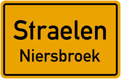 Ortsschild Straelen Niersbroek