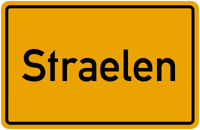 Ortsschild von Stadt Straelen in Nordrhein-Westfalen