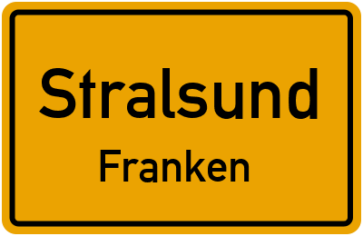 Ortsschild Stralsund Franken