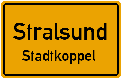 Ortsschild Stralsund Stadtkoppel