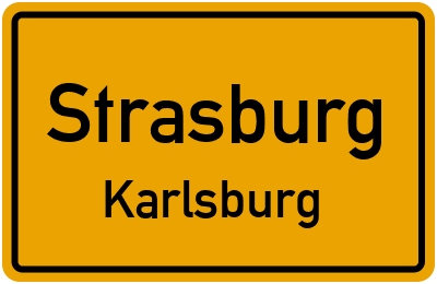 Straßenverzeichnis Strasburg Karlsburg