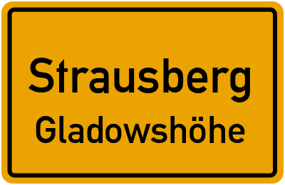 Ortsschild Strausberg Gladowshöhe