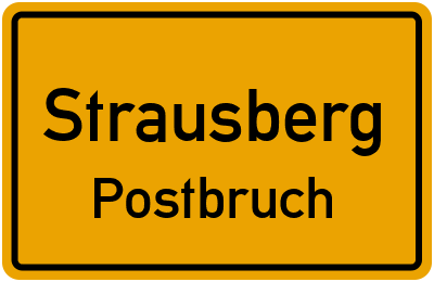 Ortsschild Strausberg Postbruch