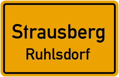 Ortsschild Strausberg Ruhlsdorf