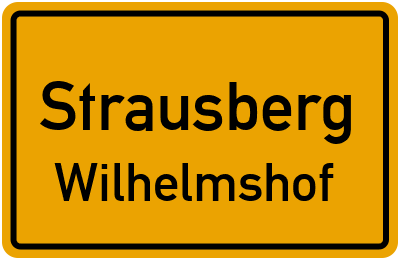 Ortsschild Strausberg Wilhelmshof