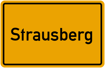 Ortsschild von Strausberg in Brandenburg