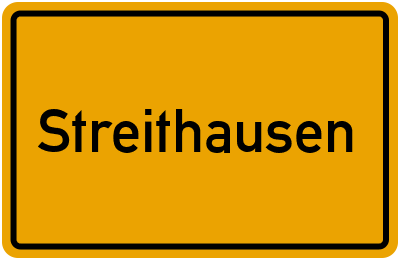 Ortsschild von Gemeinde Streithausen in Rheinland-Pfalz