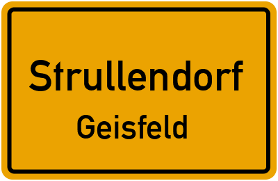 Ortsschild Strullendorf Geisfeld