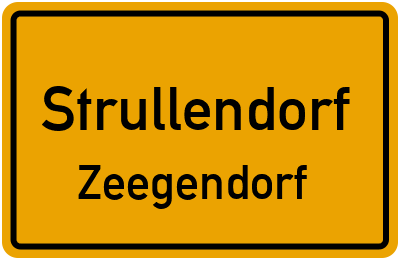 Ortsschild Strullendorf Zeegendorf