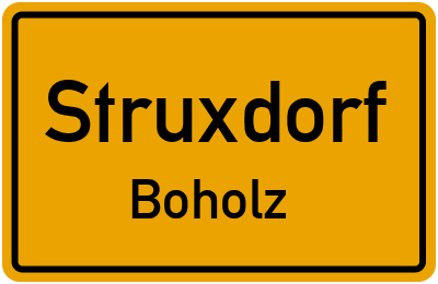 Straßenverzeichnis Struxdorf Boholz