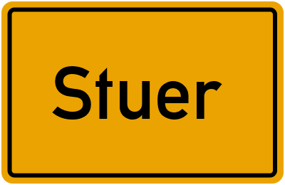 Ortsschild von Stuer in Mecklenburg-Vorpommern